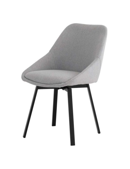 Silla Giratoria ORLOVA, Textil Gris Claro / Metal. Vackart