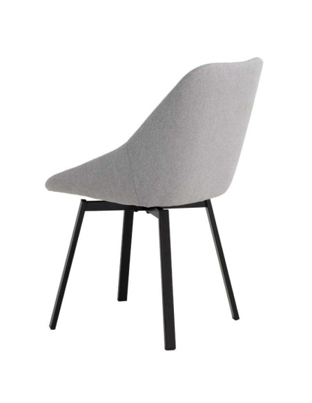 Silla Giratoria ORLOVA, Textil Gris Claro / Metal. Vackart