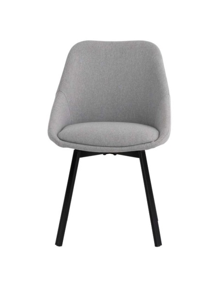 Silla Giratoria ORLOVA, Textil Gris Claro / Metal. Vackart