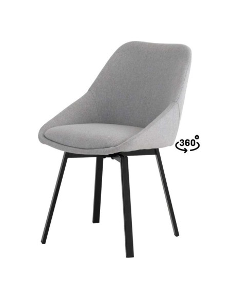 Silla Giratoria ORLOVA, Textil Gris Claro / Metal. Vackart