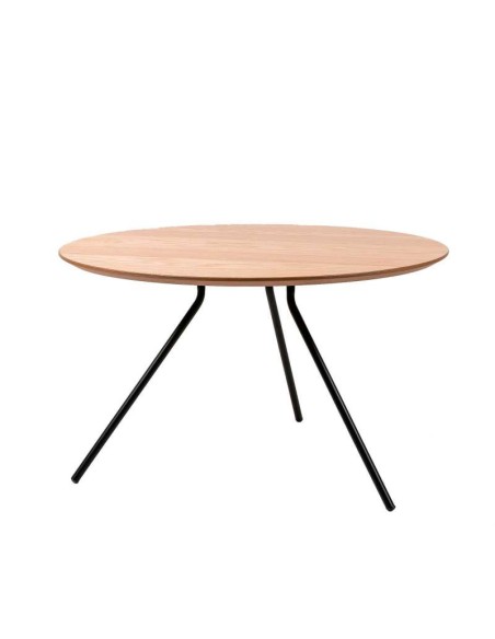 Mesa de Centro MÅNEDD Ø75 cm, Chapa Roble / Metal. Vackart