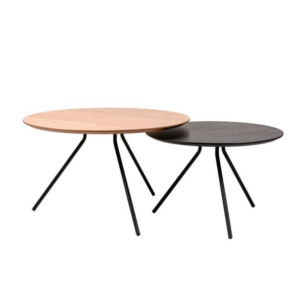 Mesa de Centro MÅNEDD Ø75 cm, Chapa Roble / Metal. Vackart Mesa de Centro MÅNEDD Ø75 cm, Chapa Roble / Metal. Vackart