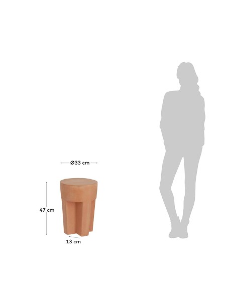 Mesa auxiliar VILENA Ø 33 cm terracota  - Kave Home