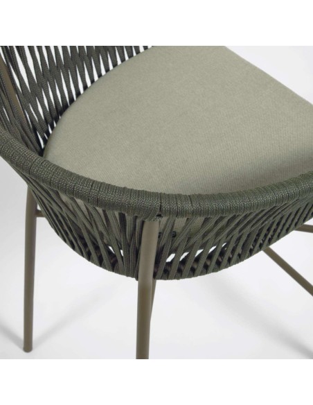 Taburete YANET 65 cm cuerda verde - Kave Home