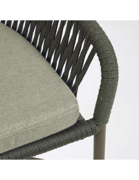 Taburete YANET 65 cm cuerda verde - Kave Home