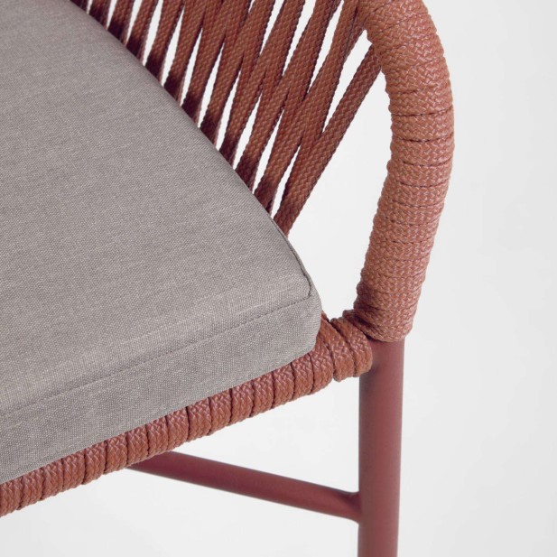 Taburete YANET 65 cm cuerda terracota - Kave Home