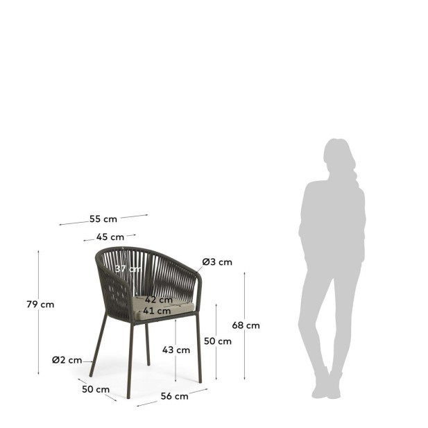 Silla YANET cuerda verde - Kave Home Silla YANET cuerda verde - Kave Home