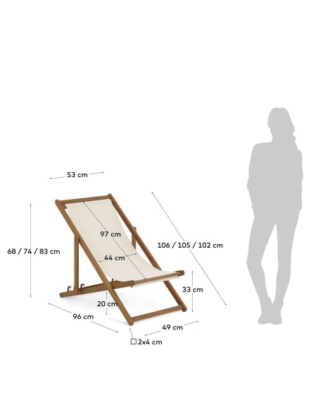Hamaca plegable ADREDNA beige/acacia FSC 100% - Kave Home