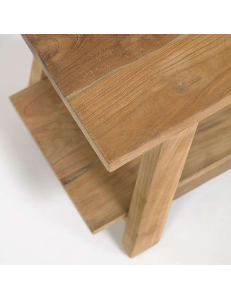 Reposapiés SAFARA madera maciza teca reciclada 50 x 32 cm - Kave Home