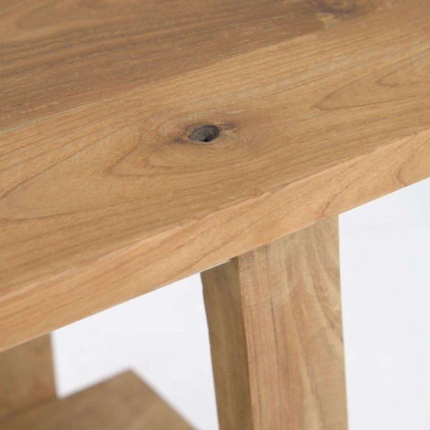 Reposapiés SAFARA madera maciza teca reciclada 50 x 32 cm - Kave Home