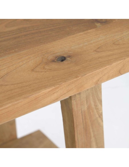 Reposapiés SAFARA madera maciza teca reciclada 50 x 32 cm - Kave Home