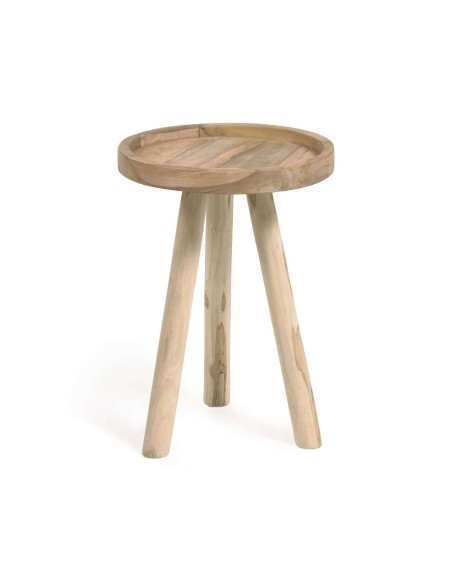 Mesa auxiliar GLENDA  Ø 35 cm madera maciza teca - Kave Home