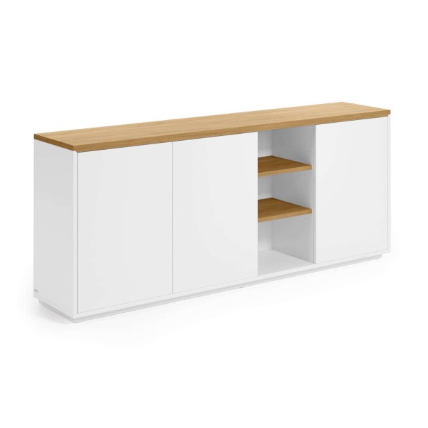 Aparador ABILEN chapa roble/acado blanco 180 x 75 cm - Kave Home