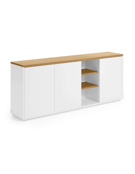 Aparador ABILEN chapa roble/acado blanco 180 x 75 cm - Kave Home