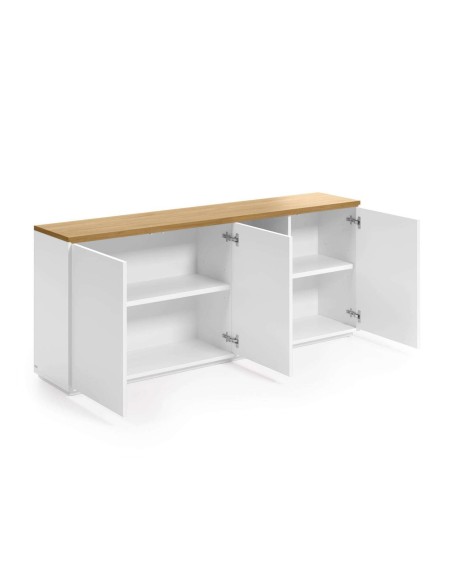 Aparador ABILEN chapa roble/acado blanco 180 x 75 cm - Kave Home