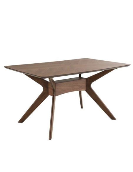 Mesa KULPT 140x90 cm de Comedor, Madera Nogal. Vackart
