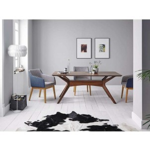 Mesa KULPT 140x90 cm de Comedor, Madera Nogal. Vackart 2