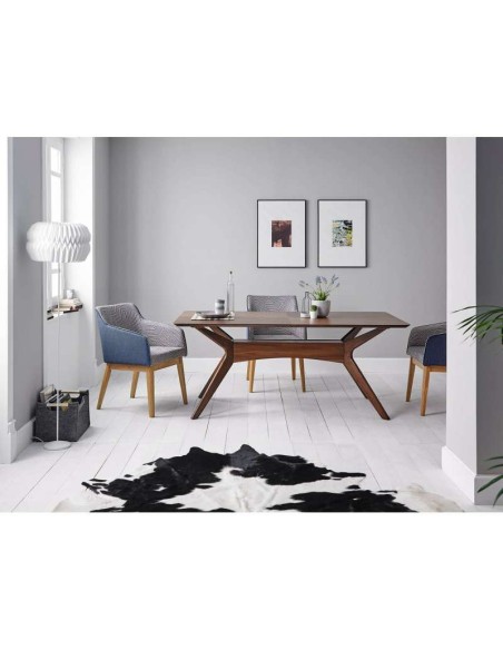 Mesa KULPT 140x90 cm de Comedor, Madera Nogal. Vackart