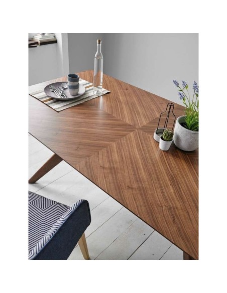 Mesa KULPT 140x90 cm de Comedor, Madera Nogal. Vackart