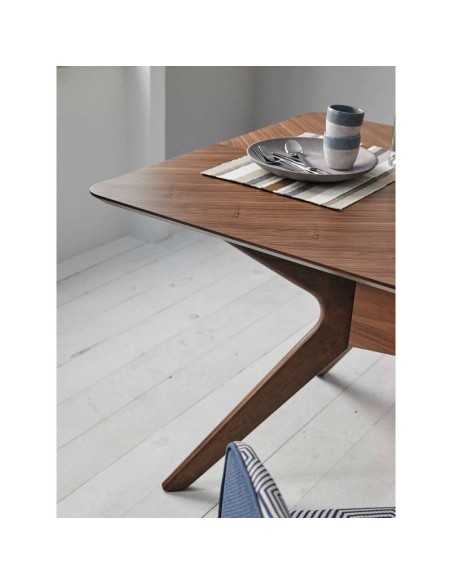 Mesa KULPT 140x90 cm de Comedor, Madera Nogal. Vackart