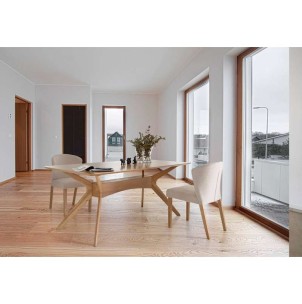 Mesa KULPT 140x90 cm de Comedor, Madera Roble. Vackart 2