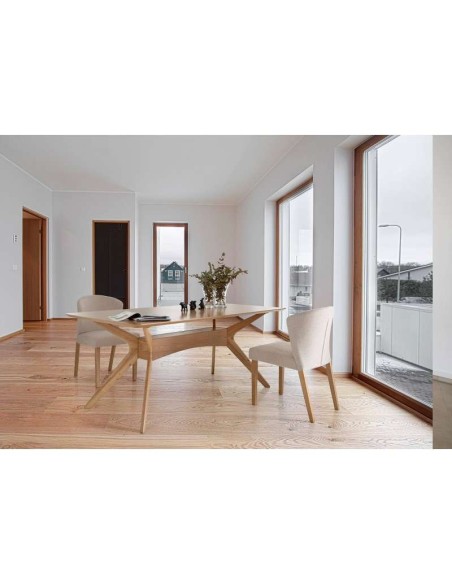 Mesa KULPT 140x90 cm de Comedor, Madera Roble. Vackart