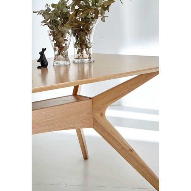 Mesa KULPT 140x90 cm de Comedor, Madera Roble. Vackart