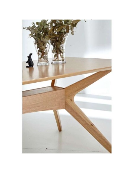 Mesa KULPT 140x90 cm de Comedor, Madera Roble. Vackart