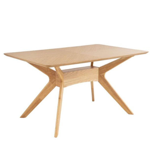 Mesa KULPT 140x90 cm de Comedor, Madera Roble. Vackart