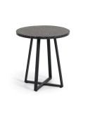 Mesa TELLA Ø 70 cm terrazo negro