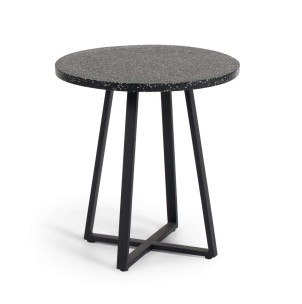 Mesa TELLA Ø 70 cm terrazo negro CC1972PR01 - Kave Home, Vackart