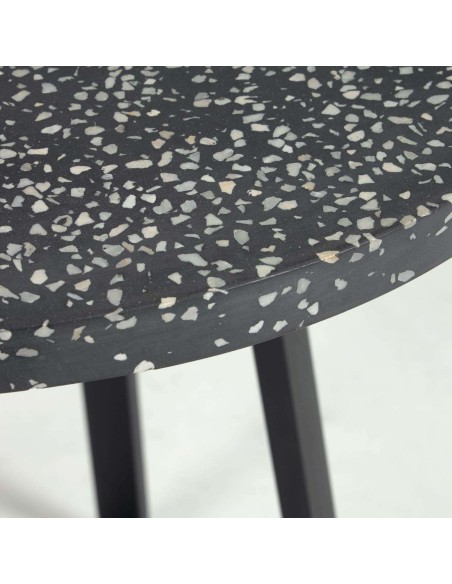 Mesa TELLA Ø 75 cm terrazo negro CC1972PR01 - Kave Home, Vackart