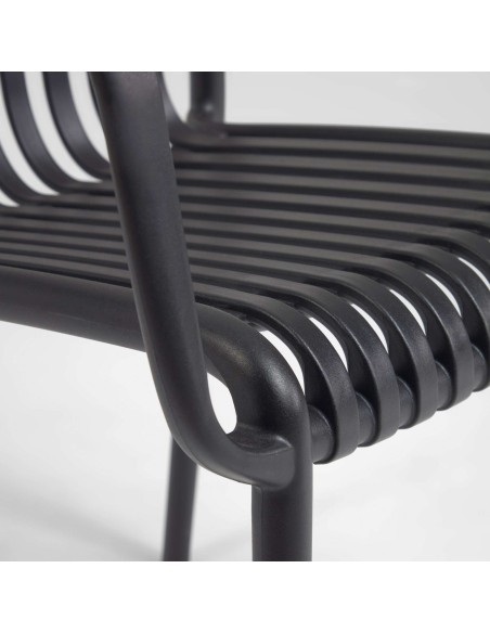 Silla con Brazos ISABELLINI, Plástico Negro - Kave Home. Vackart