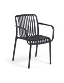 Silla con Brazos ISABELLINI, Plástico Negro - Kave Home