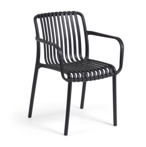 Silla con Brazos ISABELLINI, Plástico Negro - Vackart. Las modernas y exclusivas sillas de diseño de Kave Home, en Vackart tu tienda de diseño online.