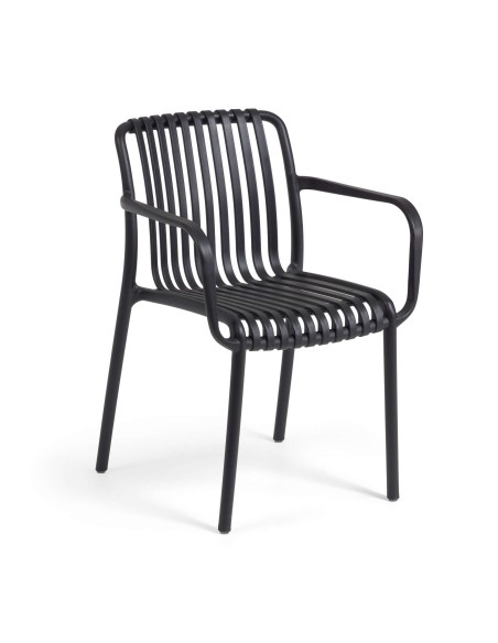 Silla con Brazos ISABELLINI, Plástico Negro - Kave Home. Vackart