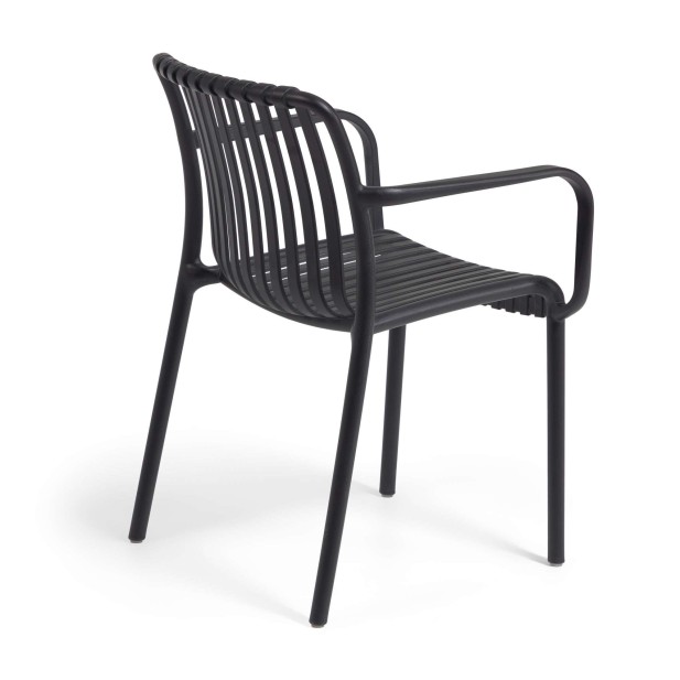 Silla con Brazos ISABELLINI, Plástico Negro - Kave Home. Vackart