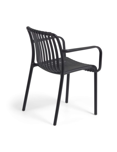 Silla con Brazos ISABELLINI, Plástico Negro - Kave Home. Vackart