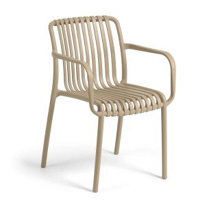 Silla con Brazos ISABELLINI, Plástico Beige - Vackart. Las modernas y exclusivas sillas de diseño de Kave Home, en Vackart tu tienda de diseño online.