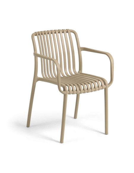 Silla con Brazos ISABELLINI, Plástico Beige - Kave Home. Vackart