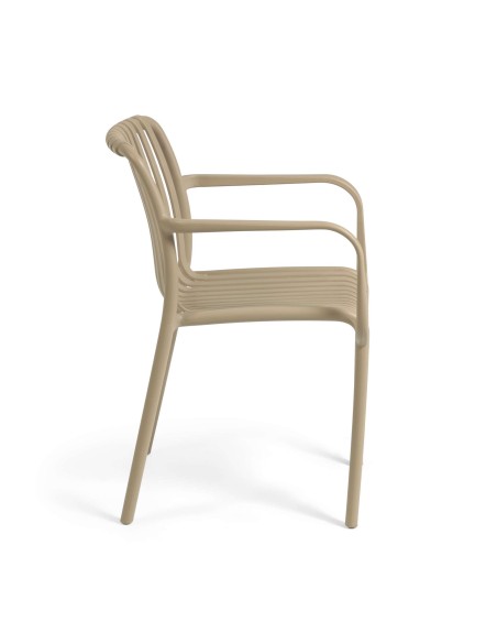 Silla con Brazos ISABELLINI, Plástico Beige - Kave Home. Vackart