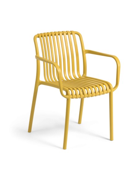 Silla con Brazos ISABELLINI, Plástico Amarillo - Kave Home. Vackart