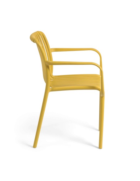 Silla con Brazos ISABELLINI, Plástico Amarillo - Kave Home. Vackart
