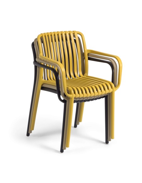 Silla con Brazos ISABELLINI, Plástico Amarillo - Kave Home. Vackart