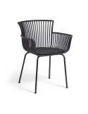 Silla con Brazos SURPIKA, Plástico Negro - Kave Home