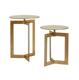 Set 2 Mesas NYASA, Latón Antiguo - Nordal. Las exclusivas mesas de diseño escandinavo de Nordal en Vackart, tu tienda de diseño online.
