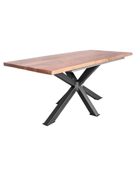Mesa SINTRA BARNIZ 180x80 cm de Comedor, Metal / Madera Natural. Vackart