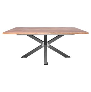 Mesa SINTRA BARNIZ 180x80 cm de Comedor, Metal / Madera Natural. Vackart