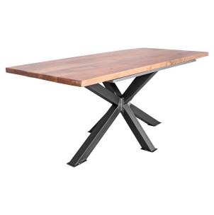 Mesa SINTRA BARNIZ 200x100 cm de Comedor, Metal / Madera Natural. Vackart 2