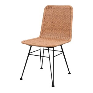 Silla HOMELY, Metal Negro / Ratán Sintético - Vackart. Las más exclusivas y modernas sillas de diseño nórdico en Vackart, tu tienda diseño online.